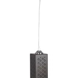 1ST TIME Black & Silver-Toned Textured Rectangle Hanging Ceiling Lamp-image-34