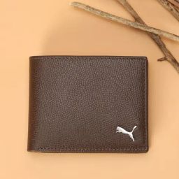 Puma Brown Leather Textured Bi-Fold Wallet-picture-25