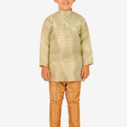 Pro-Ethic Style Developer Kids Light Green & Beige Printed Full Sleeves Kurta with Pyjamas-picture-48