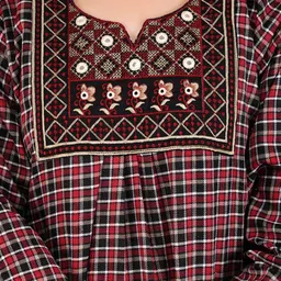 MAYA PRINT Checked Maxi Nightdress image 2