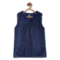 MINIKLUB Kids Blue Cotton Self Pattern Shrug-image-82