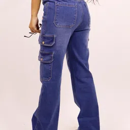 MODFUSE Blue Cotton Relaxed Fit Jeans-picture-34