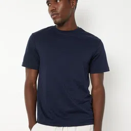 max Men Solid Round Neck Short Sleeves Regular Fit T-shirt image 5