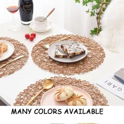 TIED RIBBONS 6Pcs Textured Round Table Placemats image 3
