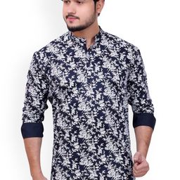 MADE IN THE SHADE Men Floral Printed Thread Work Kurta-picture-9