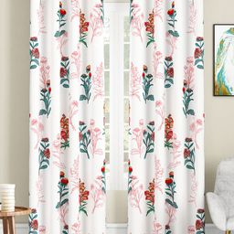SEJ by Nisha Gupta Set of 2 Floral Eyelet Door Curtains - White-picture-2