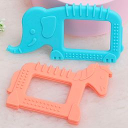 R for Rabbit Silicone Teether Elephant & Horse Shape Pack of 2 - Pink & Blue-picture-35