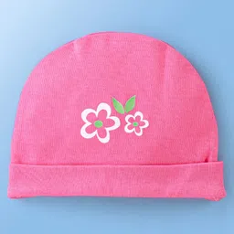 Doodle Poodle 100% Cotton Knit Cap Mittens & Booties Set Floral  Print Pack of 2 Pink & White - Diameter 12 cm image 2