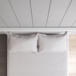 Home Centre White 200 TC King Bedsheet with 2 Pillow Covers image 2