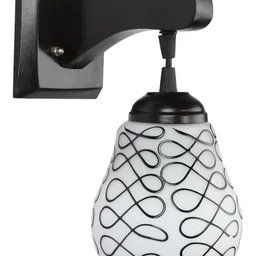 1ST TIME Black & White Printed Wood Wall Lamp-picture-31