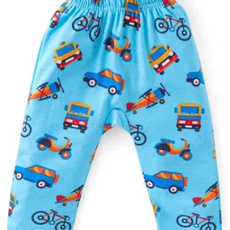 Babyhug Cotton Knit Diaper Pants Full Length Car Printed Pack of 3 - Multicolour image 4