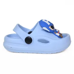 Yellow Bee Solid Back Sling Clogs With Marvel Featuring Captain America 3D Charms - Blue image 5