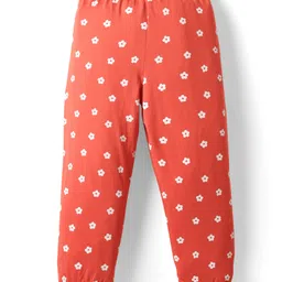 Honeyhap Premium Cotton Full Sleeves Floral Printed Night Suit with Bio Wash - Peach Parfait & Bittersweet image 5