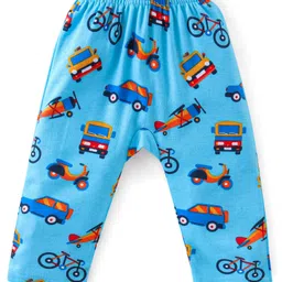 Babyhug Cotton Knit Diaper Pants Full Length Car Printed Pack of 3 - Multicolour image 5