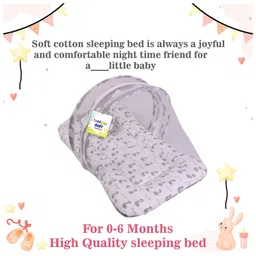 Babytoons Baby Bedding Combo Mattress with Net | Sleeping Bag | 4 Pcs Gaddi Set (0-6 Months) Grey image 5