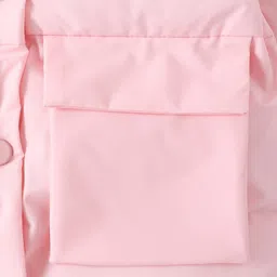 Mark & Mia Full Raglan Sleeves Solid Padded Jacket With Fur Collar - Pink image 5