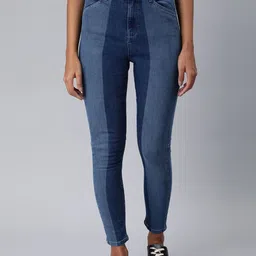 London Rag Women Skinny Fit High-Rise Colourblocked Jeans-picture-33