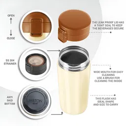 Milton Beige Stainless Steel Thermosteel Vacuum Insulated Glossy Cups And Mugs image 2