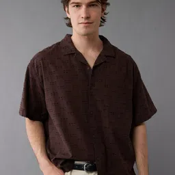 AMERICAN EAGLE OUTFITTERS Printed Spread Collar Casual Cotton Shirt-picture-28