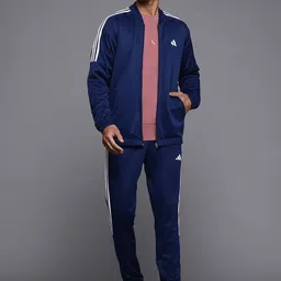 ADIDAS Striped Detail Drop-Shoulder Sleeves 3S Plain Jacket with Joggers-picture-12