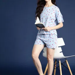 Mast & Harbour Women Conversational Print T-shirt with Shorts-picture-33