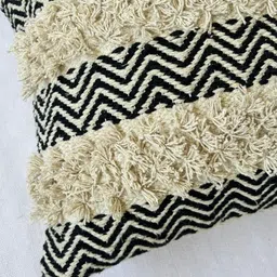 EXPORT HOUSE Off White & Black 5 Pieces Geometric Square Cushion Covers image 5