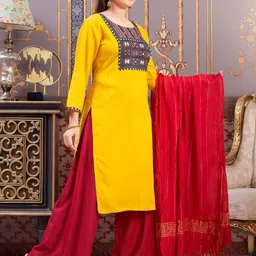 BAESD Girls Floral Printed Round Neck Printed Straight Kurta image 5