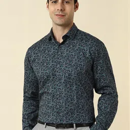 Allen Solly Slim Fit Floral Printed Spread Collar Long Sleeves Pure Cotton Formal Shirt-picture-38
