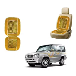 Auto Pearl Polyester, Cotton Front Vehicle Seating Pad Beige for Tata Sumo-picture-42