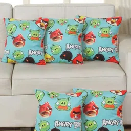 Shadowkart Blue & Green 5 Pieces Printed Velvet Square Cushion Covers-picture-35