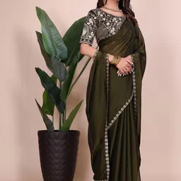 Zeenat Duniya Embellished Embroidered Poly Chiffon Saree-picture-33