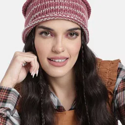 Magic Needles Unisex Pink Striped Headband-image-98
