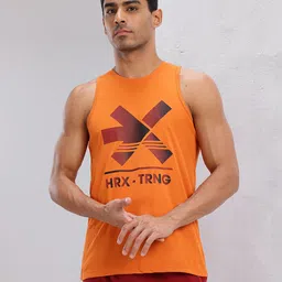 HRX by Hrithik Roshan Brand Logo Print Rapid-Dry Training T-shirt image 2