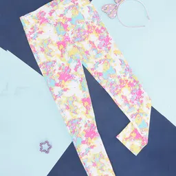 Pantaloons Junior Abstract Printed Leggings - Multi Colour-picture-27