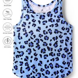 Pine Active Knit Sleeveless T-Shirt with Leaped Print - Light Blue-picture-13