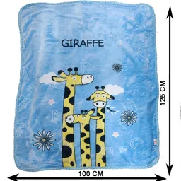 Butterthief Giraffe Printed Double Layered Mink Reversible Baby Blanket for Kids & Toddlers - Color May Vary image 3