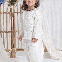 Sangria Girls Ethnic Motifs Pure Cotton Kurta With Dhoti Pants image 3