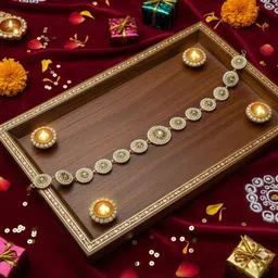 KYOOT JEWELS Gold-Plated Artificial Stones and Beads Studded Matha Patti Head Jewellery image 3