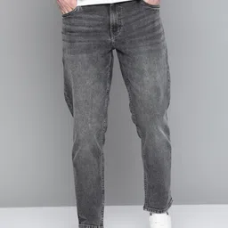 Mast & Harbour Men Charcoal Grey Carrot Fit Light Fade Stretchable Jeans image 1