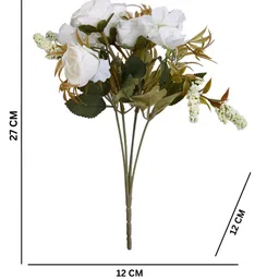 Myntra Elegant Homes White 2 Pieces Rose Artificial Flower image 3