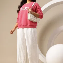 Sztori Plus Size Typography Embroidered Sweatshirt image 2