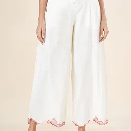 AKKRITI BY PANTALOONS Women Embroidered Pleated Culottes Trousers-image-54
