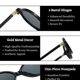 4Flaunt Unisex Oval Sunglasses with UV Protected Lens image 4
