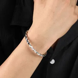 French Accent Men Silver-Plated Cuff Bracelet image 2