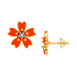 KISNA DIAMOND AND GOLD JEWELLERY Florise 18KT Gold Earring -2.93 g image 3
