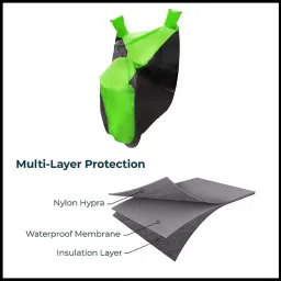 Auto Pearl Waterproof Two Wheeler Cover For Bajaj Pulsar 150 (Green & Black) image 3