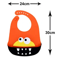 The Little Lookers Infant Pack Of 2 Navy Blue & Orange Printed Bibs image 5