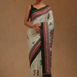 Soch Warli Printed Saree With Blouse Piece-picture-10