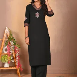Neemiya Women Regular Thread Work Kurta with Trousers-picture-40