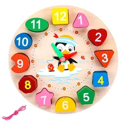 Urbane chic Wooden Learning Clock with Bead Lace, Educational Digital Analog Numbers, Shape & Color Learning Montessori Toy for Kids (Pack of 1, Multicolor)-picture-25